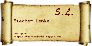 Stecher Lenke névjegykártya